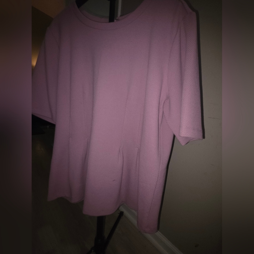 Ann Taylor Dusty Lavendar XL Peplum Top Quilt Like Material